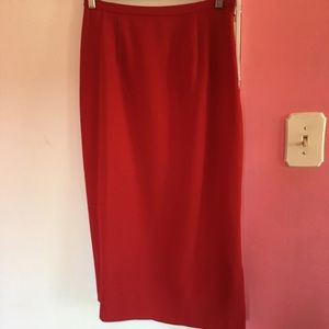 Karen Scott Red Long Pencil Skirt Size 8